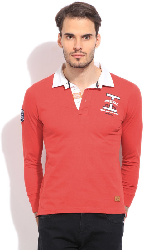 Integriti Solid Men Round Neck Red T-Shirt