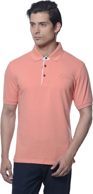 Carve Solid Men Polo Neck Orange T-Shirt