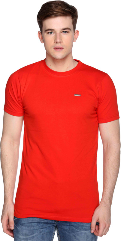 CLUB YORK Self Design Men Round Neck Orange T-Shirt