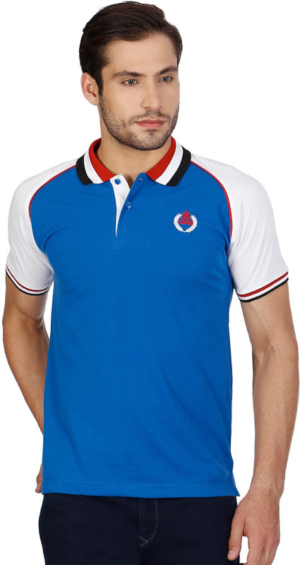 Cloak & Decker Solid Men Polo Neck Blue T-Shirt Cloak & Decker Solid Men Polo Neck Blue T-Shirt
