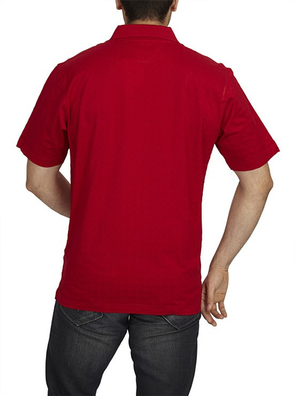ColorPlus Solid Men Flap Collar Neck Red T-Shirt