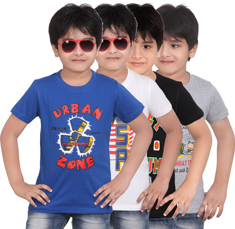 FabTag  - Dongli Boys Printed T Shirt(Multicolor, Pack of 4) RS.2799 (72.00% Off) - Flipkart