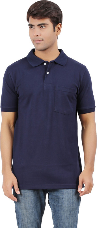Decibel Solid Men Polo Neck Dark Blue T-Shirt Decibel Solid Men Polo Neck Dark Blue T-Shirt