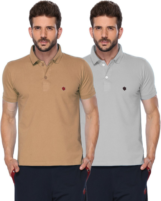 ONN Solid Men Polo Neck Brown, Grey T-Shirt(Pack of 2) ONN Solid Men Polo Neck Brown, Grey T-Shirt(Pack of 2)