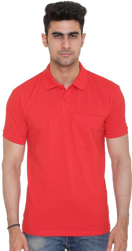 Colors & Blends Solid Men Polo Neck Reversible Red T-Shirt Colors & Blends Solid Men Polo Neck Reversible Red T-Shirt