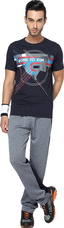 Proline Active Printed Men Round Neck Blue T-Shirt