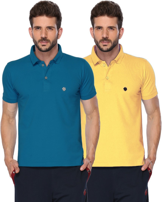 ONN Solid Men Polo Neck Blue, Yellow T-Shirt(Pack of 2) ONN Solid Men Polo Neck Blue, Yellow T-Shirt(Pack of 2)