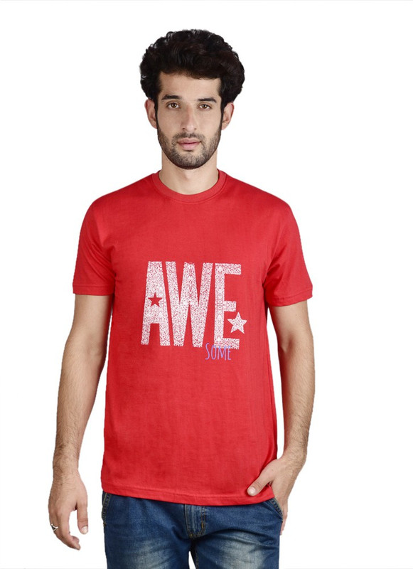 Menlo Graphic Print Men Round Neck Red T-Shirt