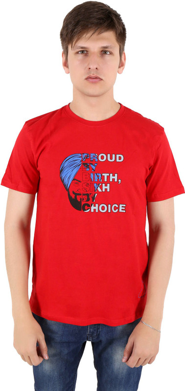 Punjabi Heritage Graphic Print Men Round Neck Red T-Shirt