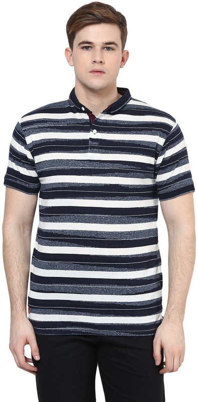 Cayman Striped Men Polo Neck Multicolor T-Shirt