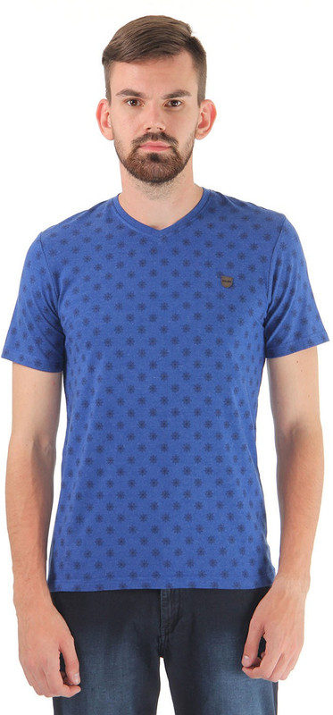 Cloak & Decker Printed Men V-neck Blue T-Shirt Cloak & Decker Printed Men V-neck Blue T-Shirt