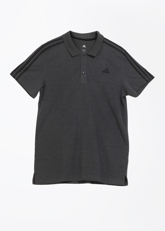 ADIDAS Solid Men Polo Neck Grey T-Shirt