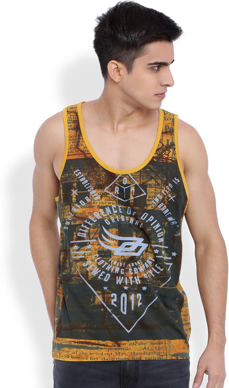 DIFFERENCE OF OPINION Graphic Print Men Round Neck Gold T-Shirt