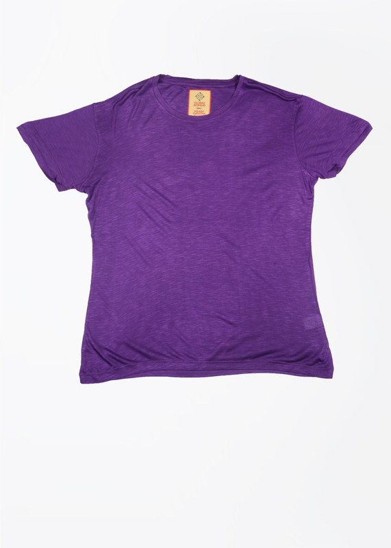 Global Nomad Solid Men Round Neck Purple T-Shirt