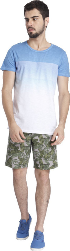 Jack & Jones Printed Men Round Neck White, Blue T-Shirt