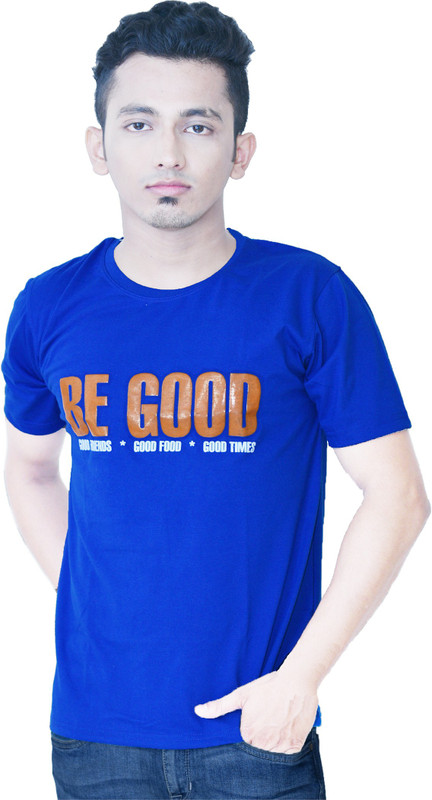 Be Good Printed Men Round Neck Blue T-Shirt