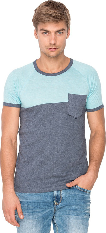 Campus Sutra Solid Men Round or Crew Light Blue T-Shirt