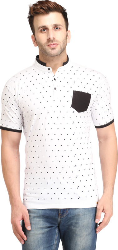 SBF Solid Men Polo Neck Multicolor T-Shirt