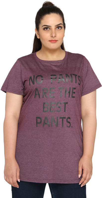 Calae Graphic Print Women Round Neck Purple T-Shirt