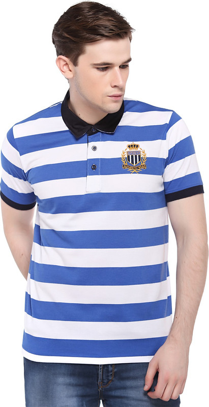 EX10SIVE Striped Men Polo Neck Multicolor T-Shirt EX10SIVE Striped Men Polo Neck Multicolor T-Shirt