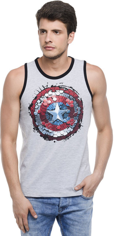 Civil War Printed Men Round or Crew Grey, Black T-Shirt Civil War Printed Men Round or Crew Grey, Black T-Shirt