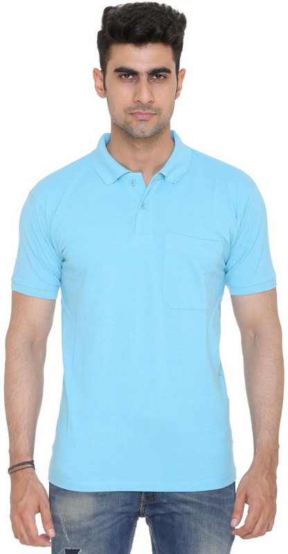 Colors & Blends Solid Men Polo Neck Reversible Blue T-Shirt Colors & Blends Solid Men Polo Neck Reversible Blue T-Shirt