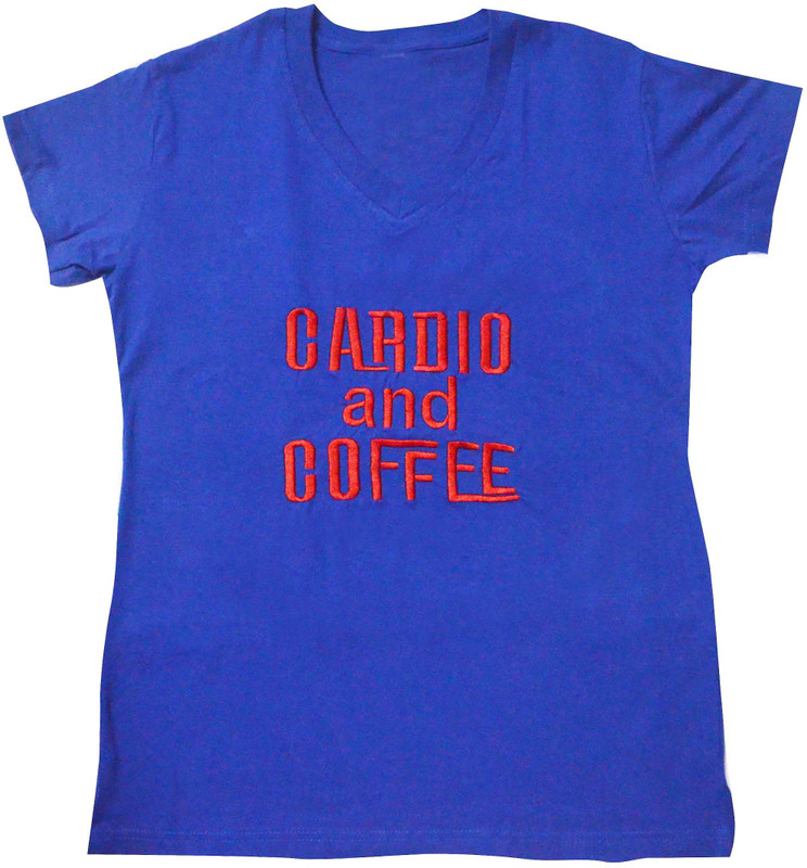 Art-Tickles Embroidered Women V-neck Blue T-Shirt