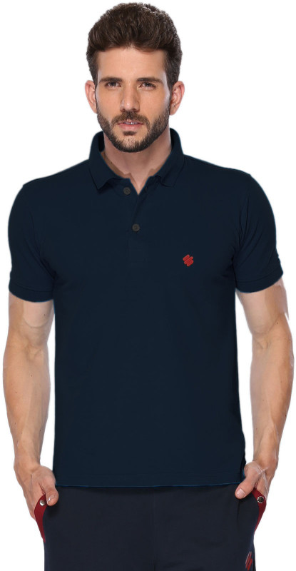 ONN Solid Men Polo Neck Dark Blue T-Shirt ONN Solid Men Polo Neck Dark Blue T-Shirt
