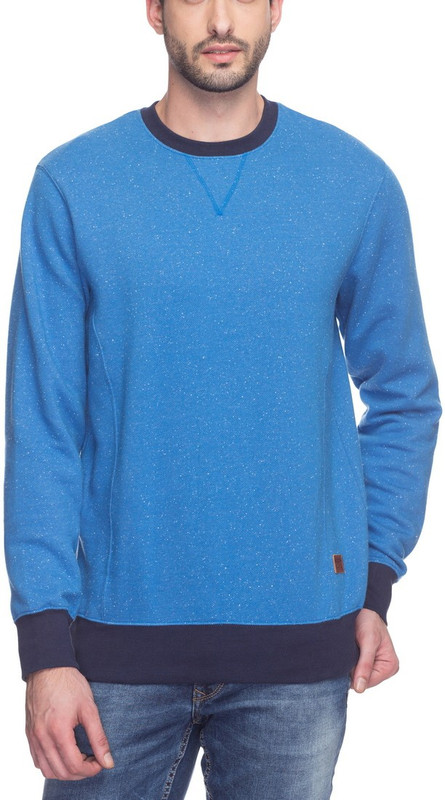 ColorPlus Solid Men Round Neck Dark Blue T-Shirt