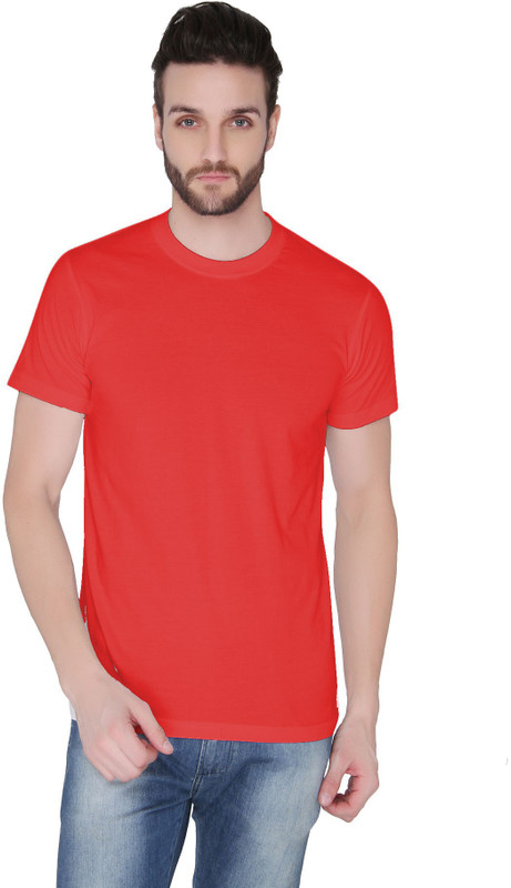 Joke Tees Solid Men Round Neck Red T-Shirt
