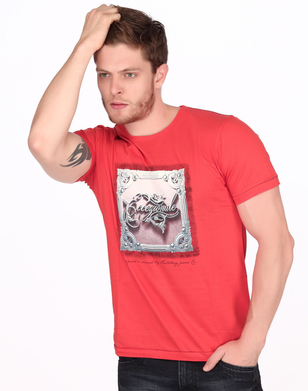 Fritzberg Graphic Print Men Round Neck Red T-Shirt