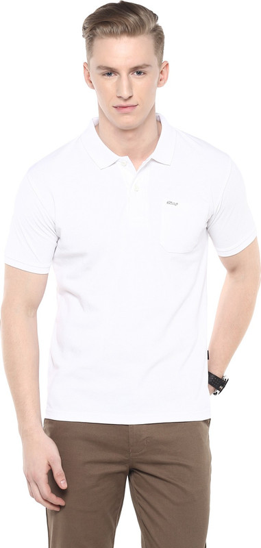 Fritzberg Solid Men Polo Neck White T-Shirt