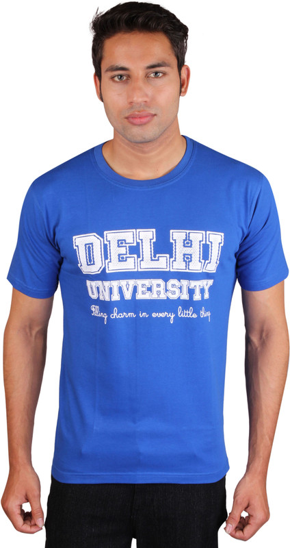 White Kalia Printed Men Round Neck Blue T-Shirt White Kalia Printed Men Round Neck Blue T-Shirt