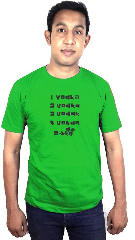 SVX Printed Men Round Neck Green T-Shirt