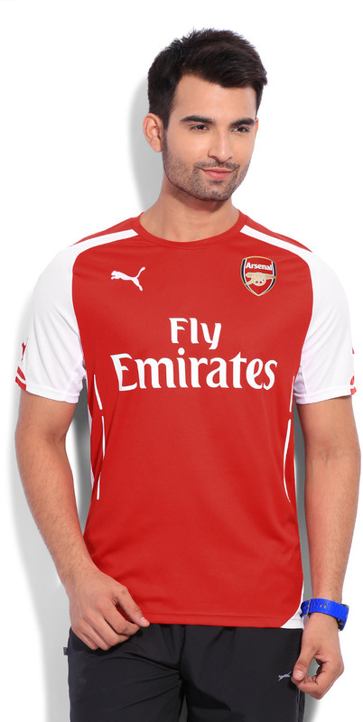 Puma Printed Men Round Neck Red, White T-Shirt