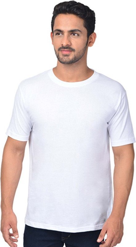 Tshirt.in Solid Men Round or Crew White T-Shirt