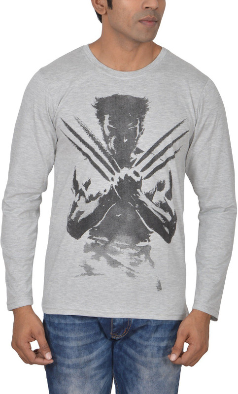 steadman Graphic Print Men Round Neck Grey T-Shirt