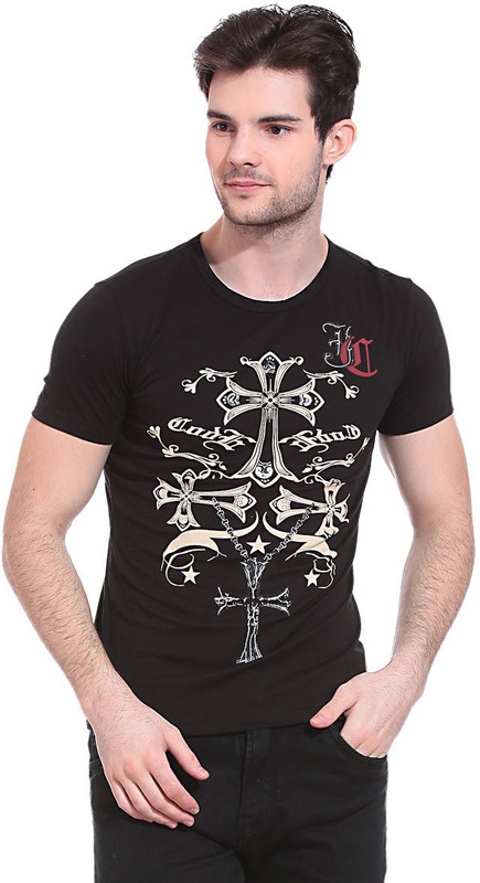Saiints Printed Men Round Neck Black T-Shirt