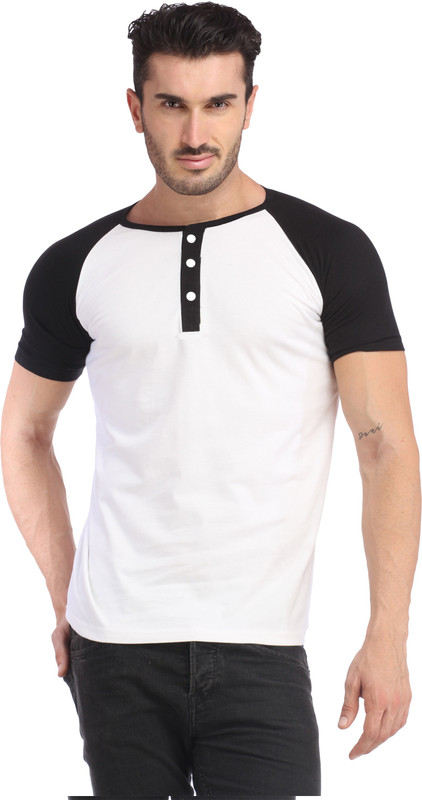 Leana Solid Men Round Neck White T-Shirt