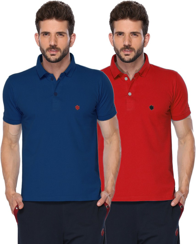 ONN Solid Men Polo Neck Blue, Red T-Shirt(Pack of 2) ONN Solid Men Polo Neck Blue, Red T-Shirt(Pack of 2)