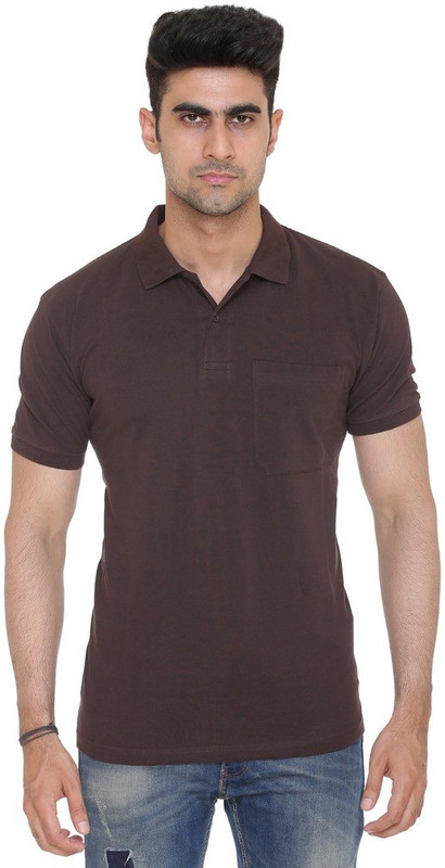 Colors & Blends Solid Men Polo Neck Reversible Brown T-Shirt Colors & Blends Solid Men Polo Neck Reversible Brown T-Shirt