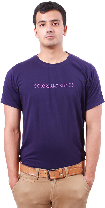 Colors & Blends Printed Men Round Neck Purple T-Shirt Colors & Blends Printed Men Round Neck Purple T-Shirt