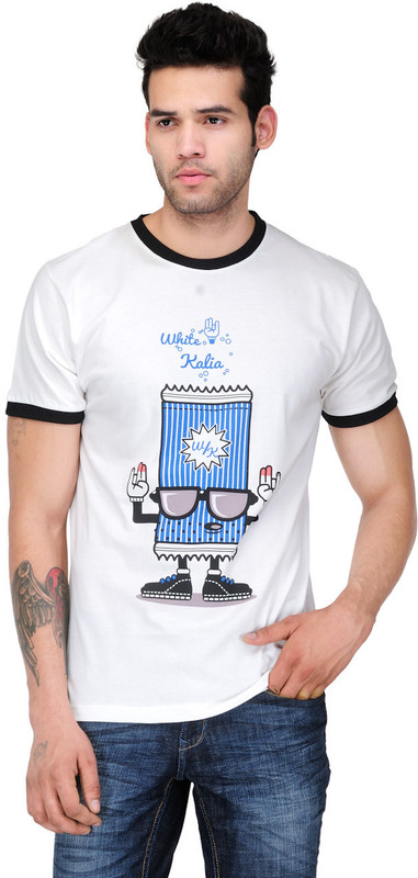 White Kalia Graphic Print Men Round Neck Multicolor T-Shirt White Kalia Graphic Print Men Round Neck Multicolor T-Shirt