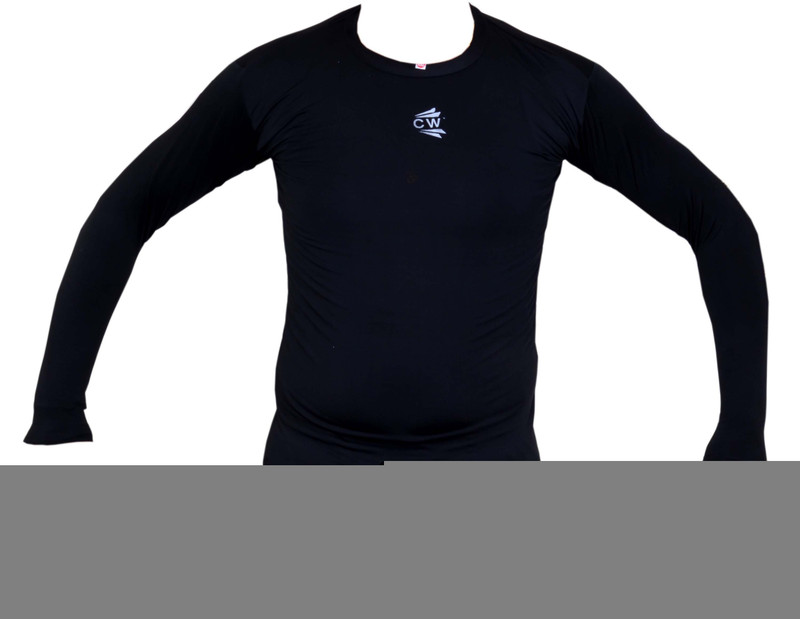 CW Solid Men Round Neck Black T-Shirt
