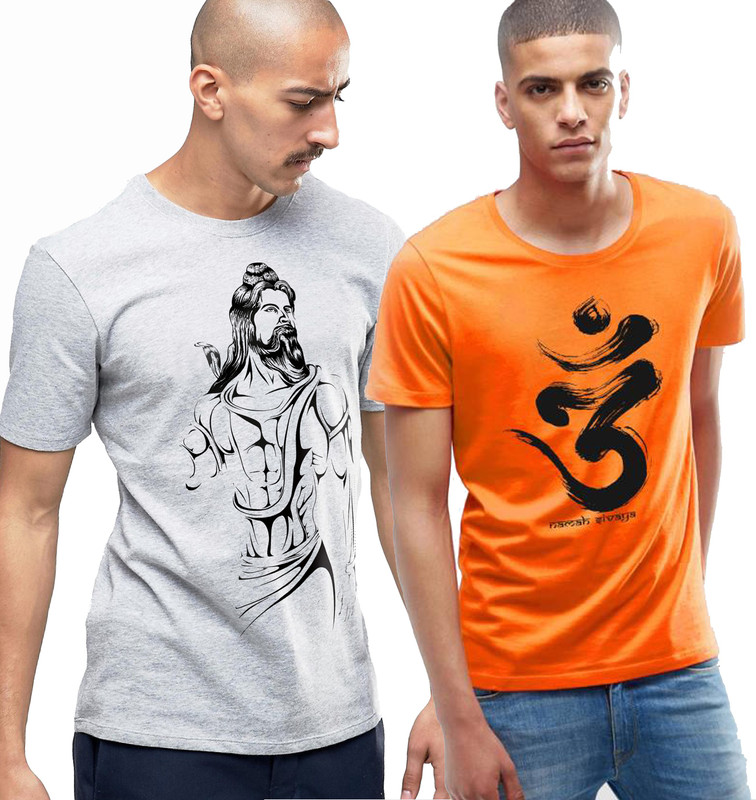 Young trendz Printed Men Round Neck Multicolor T-Shirt(Pack of 2) Young trendz Printed Men Round Neck Multicolor T-Shirt(Pack of 2)