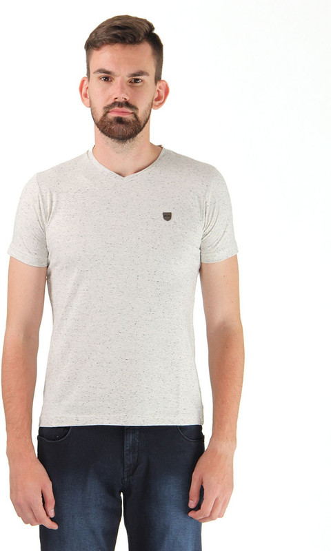 Cloak & Decker Printed Men V-neck Grey T-Shirt Cloak & Decker Printed Men V-neck Grey T-Shirt