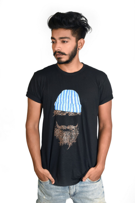 Cannabeings Designs Printed Men Round Neck Black T-Shirt Cannabeings Designs Printed Men Round Neck Black T-Shirt