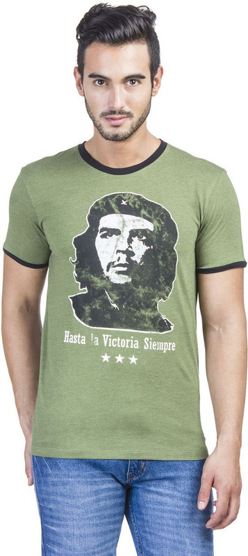 Che Guevara Printed Men Round or Crew Green T-Shirt