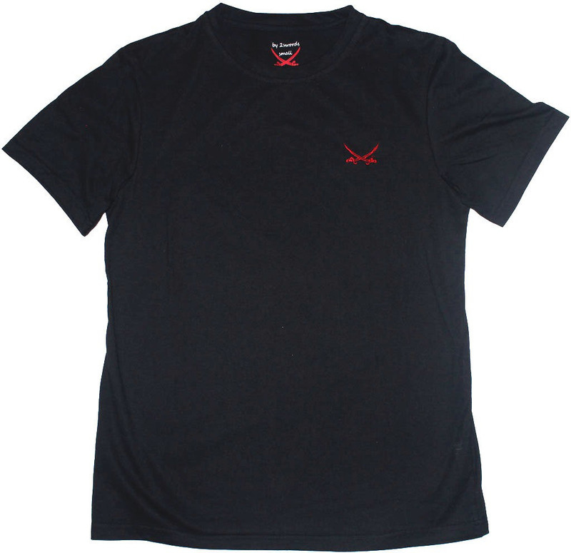 2swords Solid Men Round Neck Black T-Shirt