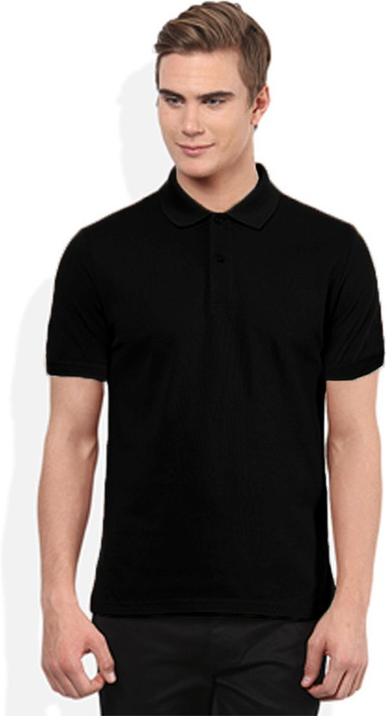 Gold Axe Solid Men Polo Neck Black T-Shirt Gold Axe Solid Men Polo Neck Black T-Shirt